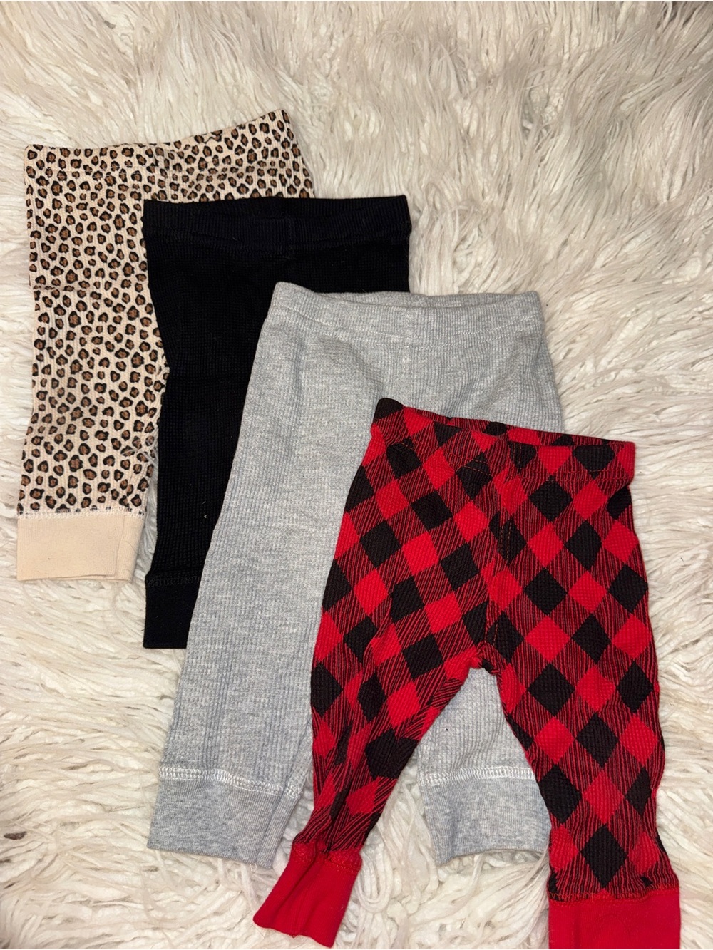 Hudson Baby Leggings Set - Leopard, Black, Gray & Red Buffalo Plaid